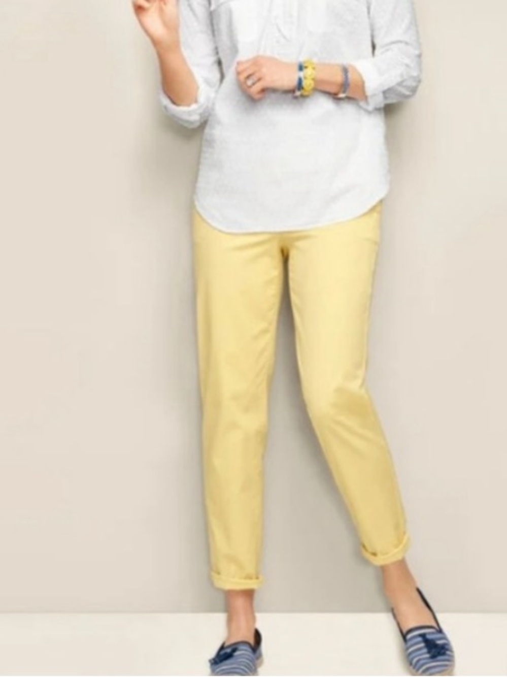 Talbots Relaxed Butter Yellow Chinos